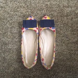Heart Print Bow Flats